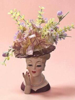 ✨Pristine 1958 Napco C3343B RARE Vintage Lady Head Vase  – All Original 8"✨